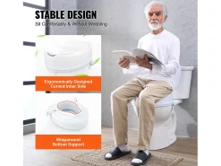 Assento de Sanita Elevado SucceBuy, 12,7 cm de Altura, Capacidade para 136 kg, Elevação Universal, Branco