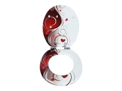 Assento de vaso sanitário articulado de madeira resistente com fechamento suave para banheiro branco e vermelho 19_0000726