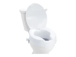 Assento de vaso sanitário elevado branco SucceBuy 10 cm, instalação rápida, plástico resistente, capacidade 136 kg, universal e higiênico
