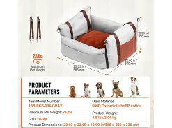 Assento Elevatório para Câniço Automóvel SucceBuy, Tamanho Pequeno (Até 11 kg), Cor Cinzento