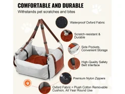 Assento Elevatório para Câniço Automóvel SucceBuy, Tamanho Pequeno (Até 11 kg), Cor Cinzento