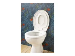 Assento Sanitário Bambino branco multigeracional com duplo assento para criança e adulto, fechamento suave, fixações universais