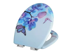 Assento sanitário com abaixamento automático em plástico rígido com padrão de borboleta - roxo 19_0000694