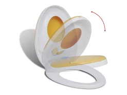 Assento sanitário com fechamento suave para adultos e crianças branco e amarelo 02_0002893