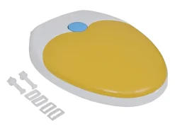 Assento sanitário com fechamento suave para adultos e crianças branco e amarelo 02_0002893
