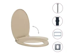 Assento sanitário com fechamento suave oval bege 02_0002922