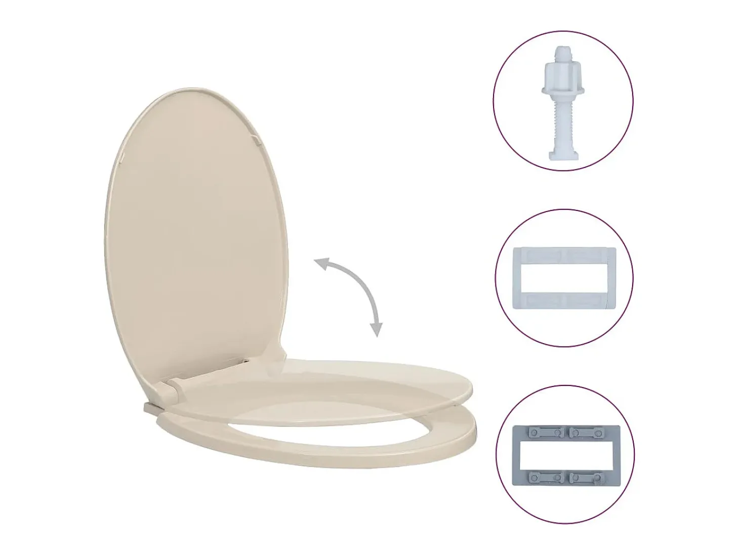 Assento sanitário com tampa de fechamento suave oval cor damasco 02_0002919