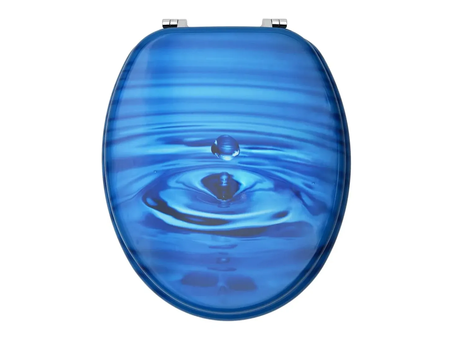 Assento sanitário com tampa MDF azul design de gotas de água 02_0002928