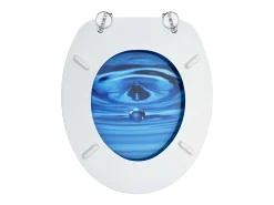 Assento sanitário com tampa MDF azul design de gotas de água 02_0002928