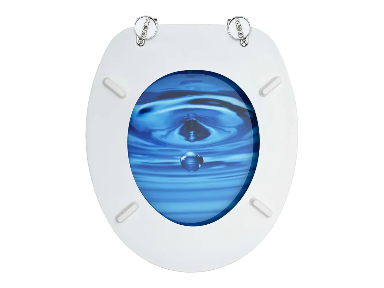 Assento sanitário com tampa MDF azul design de gotas de água 02_0002928