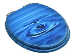 Assento sanitário com tampa de fechamento suave MDF azul gotas de água 02_0002934