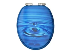 Assento sanitário com tampa de fechamento suave MDF azul gotas de água 02_0002934