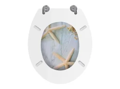 Assento sanitário com tampa design de estrela-do-mar em MDF 02_0002882