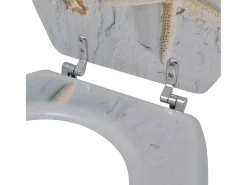 Assento sanitário com tampa design de estrela-do-mar em MDF 02_0002882