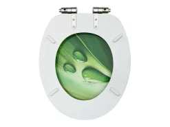 Assento sanitário com tampa de fechamento suave 2 peças MDF design de gota d'água 02_0002981