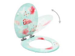 Assento sanitário com tampa de fechamento suave MDF design Flamingo 02_0002933