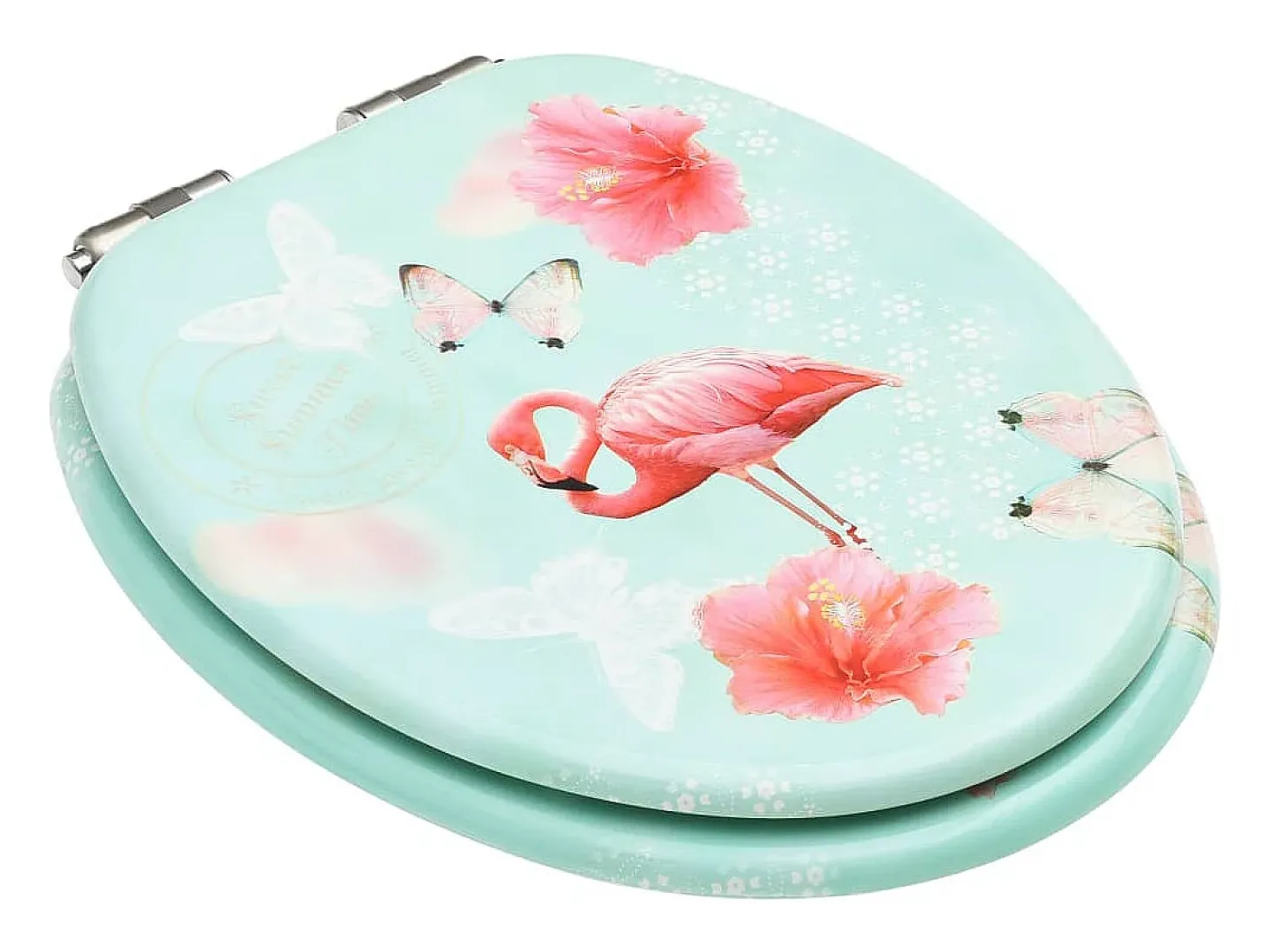 Assento sanitário com tampa de fechamento suave MDF design Flamingo 02_0002933