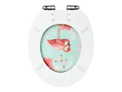 Assento sanitário com tampa de fechamento suave MDF design Flamingo 02_0002933