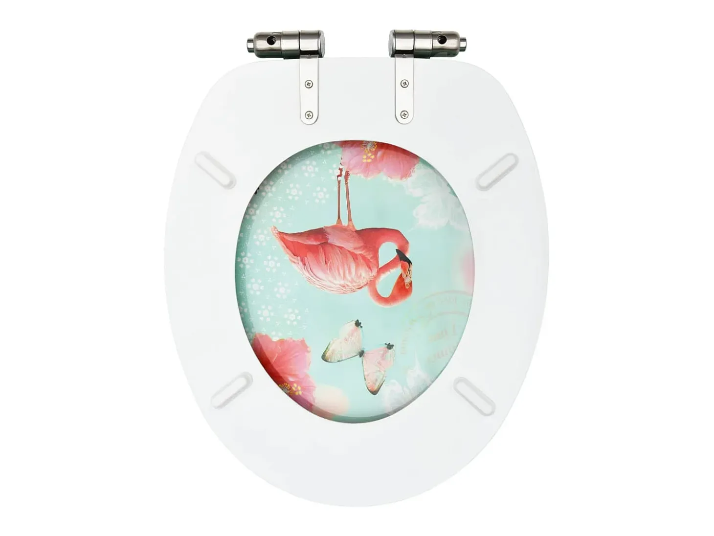 Assento sanitário com tampa de fechamento suave MDF design Flamingo 02_0002933