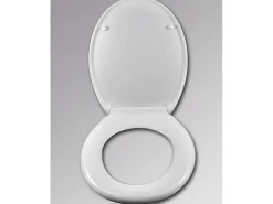 Assento sanitário de plástico branco com mecanismo de abaixamento automático e liberação rápida 19_0000677