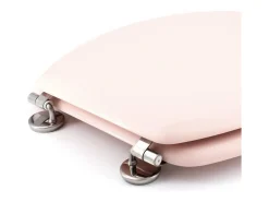 Assento Sanitário Dolce em madeira moldada rosa cristal com dobradiças em inox - GELCO DESIGN, 39x47 cm