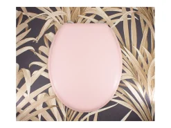 Assento Sanitário Dolce em madeira moldada rosa cristal com dobradiças em inox - GELCO DESIGN, 39x47 cm