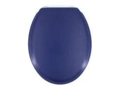 Assento Sanitário Dolce em Madeira Moldada Azul Marinho com Dobradiças de Aço Inoxidável Robusto, Design Fosco e Dimensões 47x38 cm
