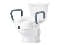 Assento Sanitário Elevado SucceBuy, Altura 12,7 cm, Capacidade 158 kg, Largura Ajustável 48,1 a 55,9 cm, Branco