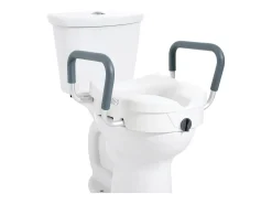 Assento Sanitário Elevado SucceBuy, Altura 12,7 cm, Capacidade 158 kg, Largura Ajustável 48,1 a 55,9 cm, Branco