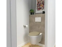 Assento Sanitário Marina Taupe em Polipropileno Desmontável com Fixação Universal – Fabricação Francesa