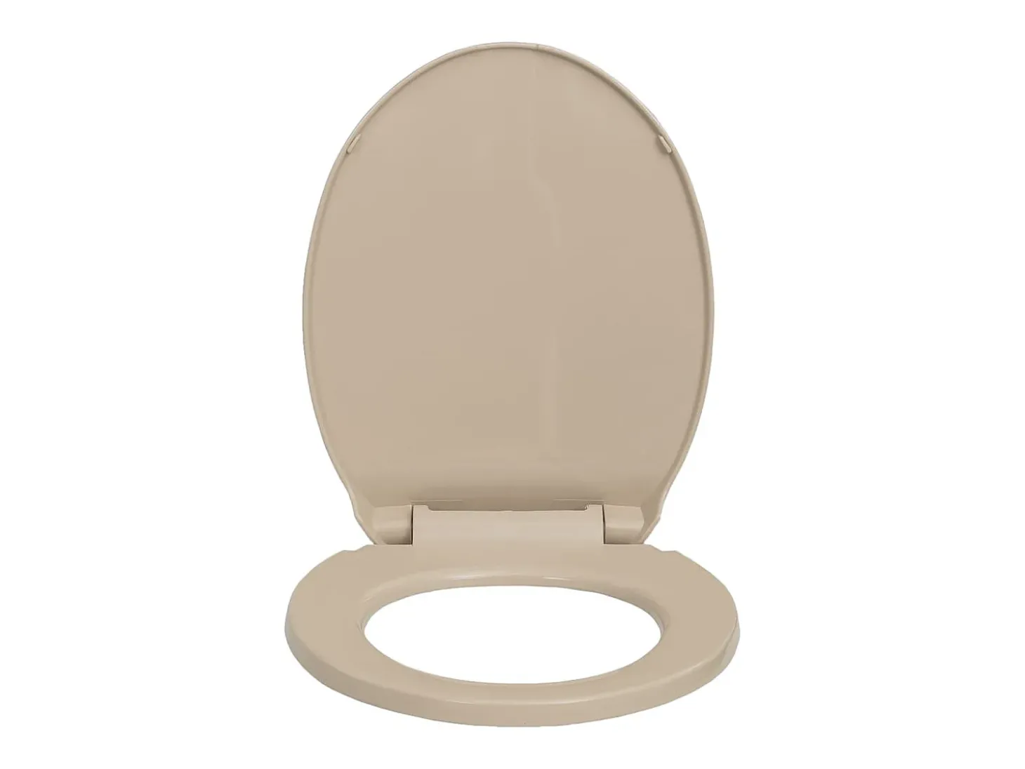 Assento sanitário oval bege com tampa de fechamento suave 02_0002921