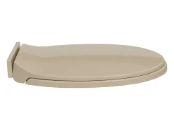 Assento sanitário oval bege com tampa de fechamento suave 02_0002921