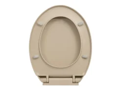Assento sanitário oval bege com tampa de fechamento suave 02_0002921
