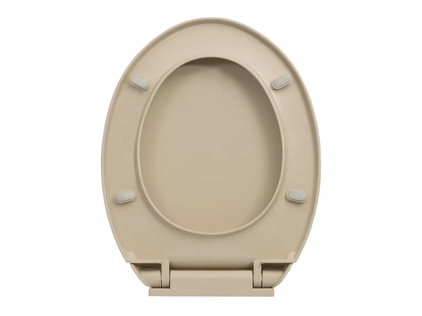 Assento sanitário oval bege com tampa de fechamento suave 02_0002921