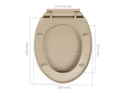 Assento sanitário oval bege com tampa de fechamento suave 02_0002921