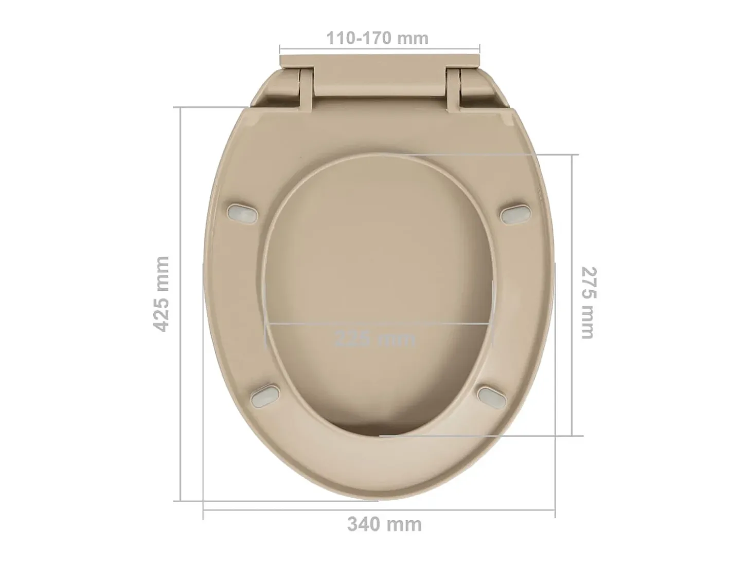 Assento sanitário oval bege com tampa de fechamento suave 02_0002921