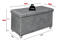 Assento Sizos Antracite A. 40 x L. 76 x P. 38 cm