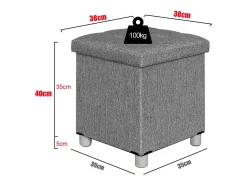 Assento Sizos Cinza A. 40 x L. 38 x T. 38 cm