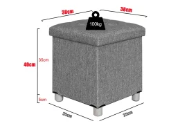 Assento Sizos Cinza A. 40 x L. 38 x T. 38 cm