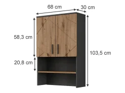 Aufbau für Waschmaschinenschrank antracite/artesanal 68x30x103.5 irma