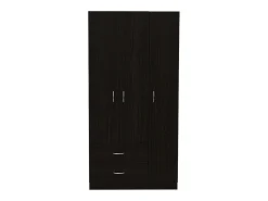 Austral Roupeiro de 3 portas com duas gavetas, 179.83 cm X 89.91 cm X 46.99 cm , Preto