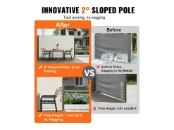 Awning Lateral Retratil SucceBuy, 180 x 350 cm, Tela de Privacidade para Terraço e Separador de Cerca, Bege