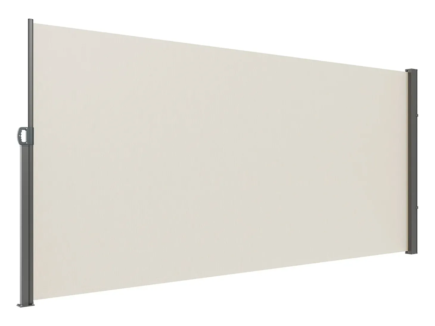 Awning Lateral Retratil SucceBuy, 180 x 350 cm, Tela de Privacidade para Terraço e Separador de Cerca, Bege