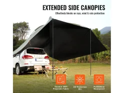 Awning para Veículo SucceBuy, Toldo de Sombra 305 x 213 cm, PU2000mm UV50+, para Camiões, SUV, Carrinhas, Autocaravanas