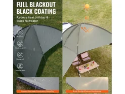 Awning para Veículo SucceBuy, Toldo de Sombra 305 x 213 cm, PU2000mm UV50+, para Camiões, SUV, Carrinhas, Autocaravanas