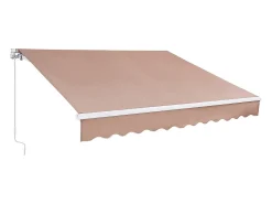 Awning Retrátil SucceBuy, 396 x 244 cm, Awning de Terraço, Abrigo Solar com Manivela