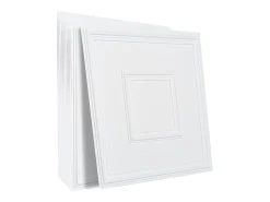 Azulejos Autocollantes PVC SucceBuy Azulejos de Teto Pacote de 12 60.96CM x 60.96CM PVC Instalação Fácil Branco Geométrico