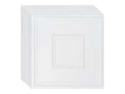 Azulejos Autocollantes PVC SucceBuy Azulejos de Teto Pacote de 12 60.96CM x 60.96CM PVC Instalação Fácil Branco Geométrico