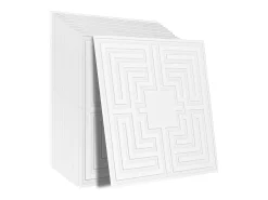 Azulejos Autocollantes PVC SucceBuy Placas de Teto Pack de 12 60.96CM x 60.96CM PVC Instalação Fácil Branco Eco Padrão