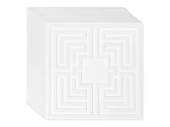 Azulejos Autocollantes PVC SucceBuy Placas de Teto Pack de 12 60.96CM x 60.96CM PVC Instalação Fácil Branco Eco Padrão